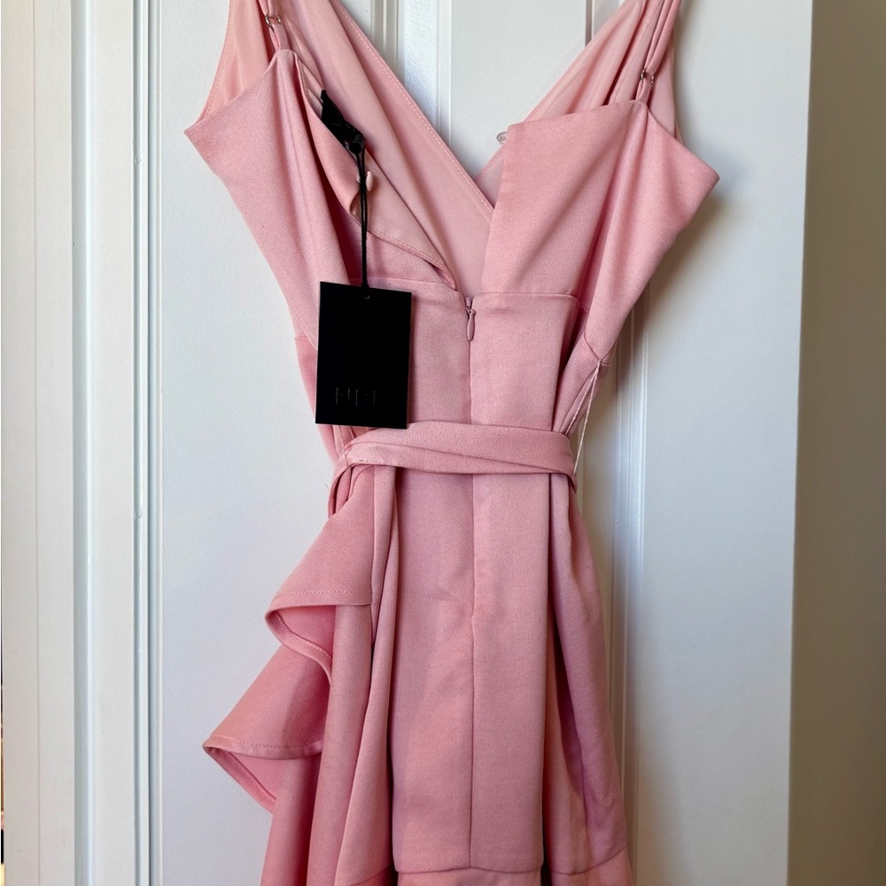 NBD Blush Asymmetrical Wrap Dress - Picture 3 of 5